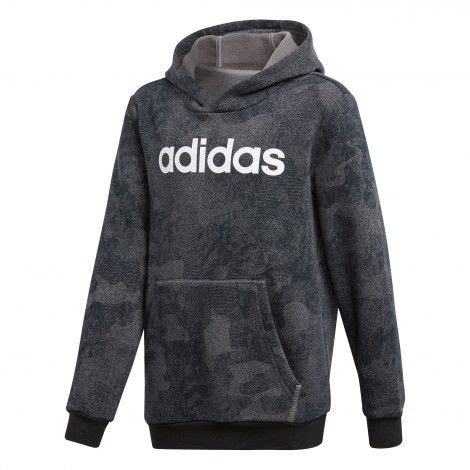 adidas youth essentials linear hoodie trui junior grey  black white trui hoodie en adidas