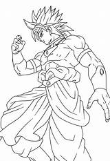 Broly Goku Lineart Saiyan Gogeta Gotenks Vegeta sketch template