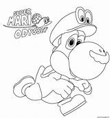 Mario Coloring Pages Odyssey Super Yoshi Nintendo Printable Excellent Entitlementtrap sketch template
