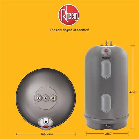 rheem marathon electric water heater  gallon dimensions