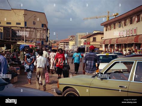street scene  city centre accra ghana west africa africa stock photo