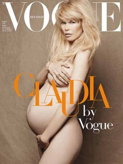 Claudia Schiffer Celebrates Pregnancy On Cover Of German