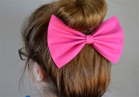 hot pink hair bow hair bows  teens women fabric bows