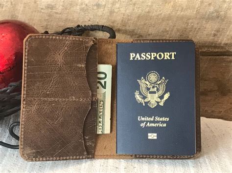 leather passport cover holder brown  shipping etsy