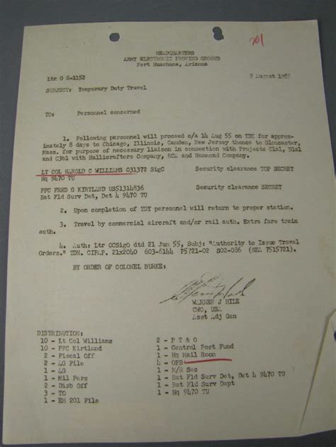 vintage  military orders document special projects