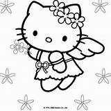 Hello Kitty Coloring Pages Printable Angel Shower Kids sketch template