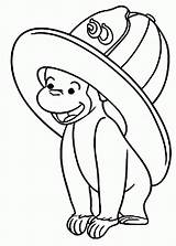 Curious George Pompier Casque sketch template