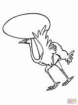 Ostrich Coloring Cartoon Egg Template Carring Its Printable African Animal Drawing Templates Nest Eggs Getdrawings sketch template