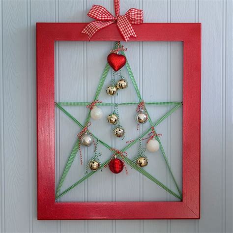 Seasonal Picture Frame With Ribbon Star Budget Christmas Decorating