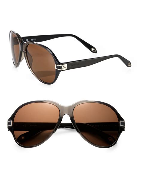 givenchy resin aviator sunglasses in black for men lyst
