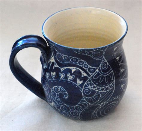 unique coffee mug handmade  hand decorated mug  coffee