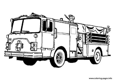 fire truck car firefighter coloring page printable