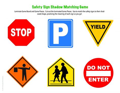 printable safety signs  kids clipart