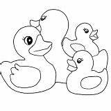 Coloring Ducky Rubber Bathtub Family sketch template