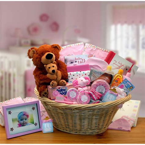 gift basket  p deluxe  home precious baby basket pink