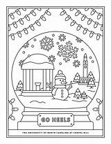 Coloring Pages Snow Snowglobe Globe Holidays Unc Happy Inside sketch template