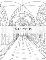 Bryn Mawr Cloister Arches Printable Coloring Adult sketch template