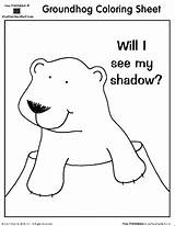 Groundhog Coloring Shadow Sheet Will Printables Activities Preschool Printable Pages Worksheets Kindergarten Teacher Shadows Happy sketch template