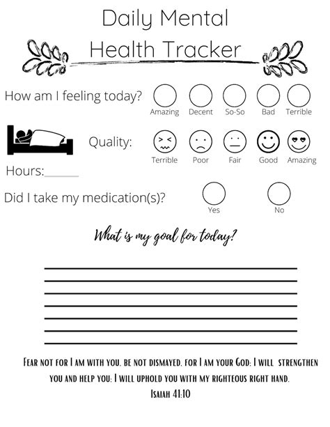 printable mental health journal