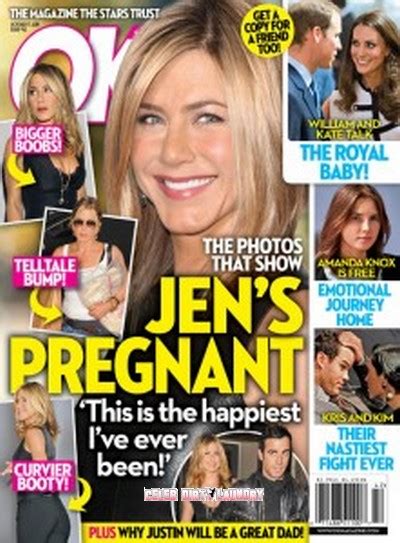 ok magazine photos that show jennifer aniston is pregnant celeb