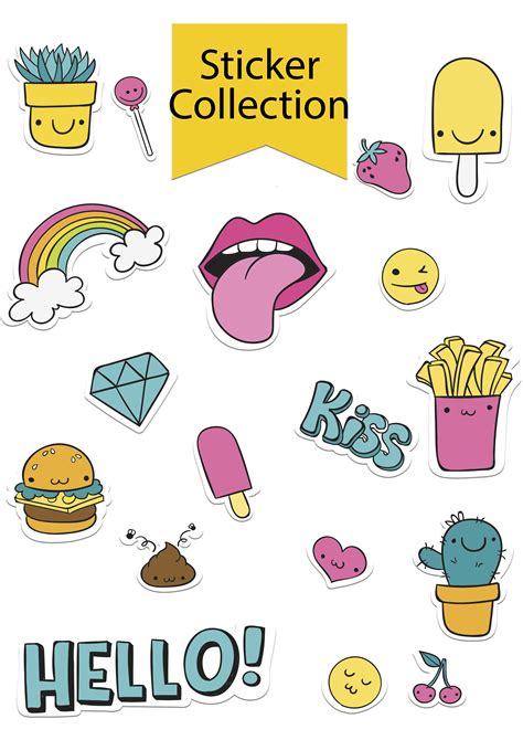 stickers cute collection  size print buddies