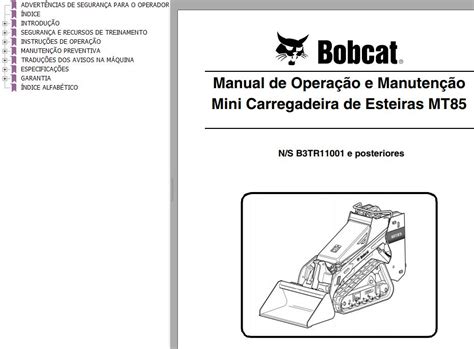 bobcat loader mini track mt operation maintenance manual  pt auto repair manual