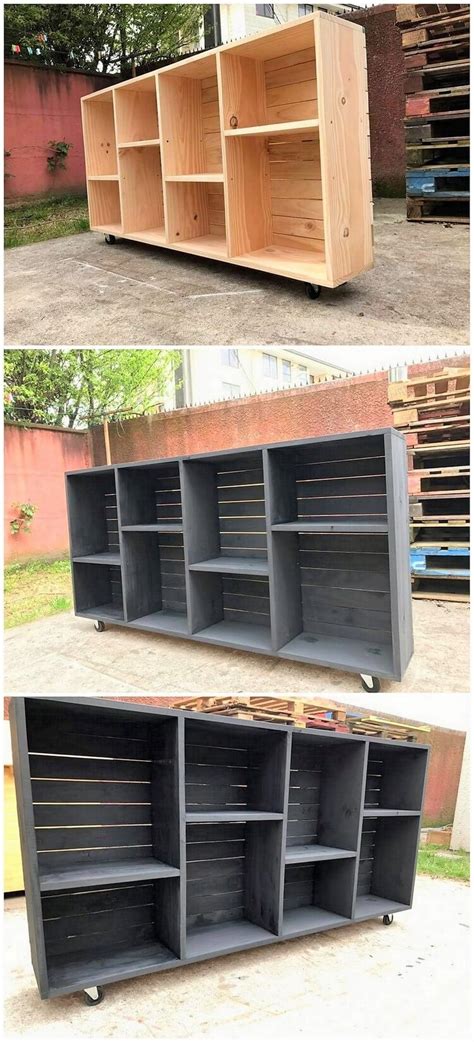 pallet shelving unit pallet wood projects