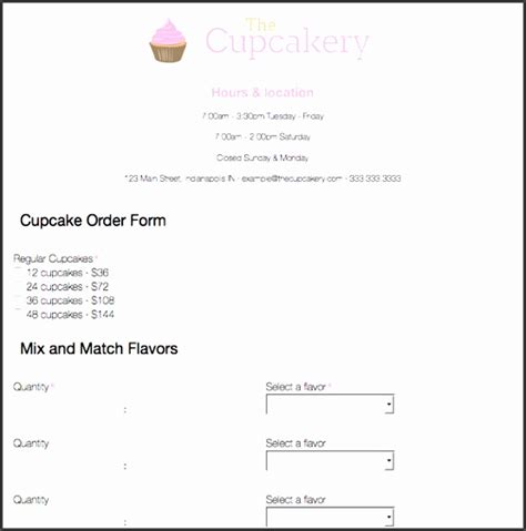 bakery order form template word sampletemplatess sampletemplatess