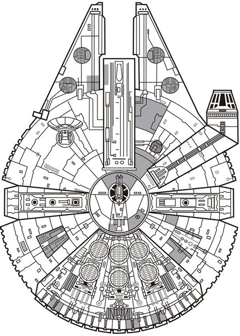 millennium falcon technical drawing  getdrawings