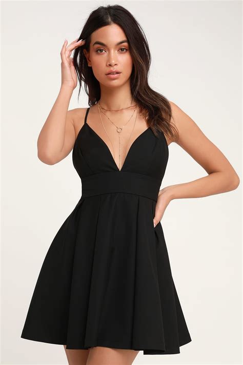 party black sleeveless skater dress cute black dress dresses black homecoming dress