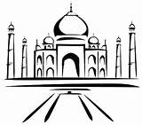 Taj Mahal Coloring Painting Colouring Pages Netart sketch template