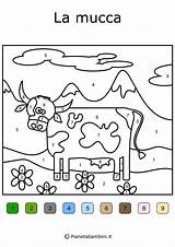Colora Numeri Mucca Animali Pianetabambini Semplice Didattiche Infanzia Adulti Semplici Sugli Disegnare Attività Mucche sketch template