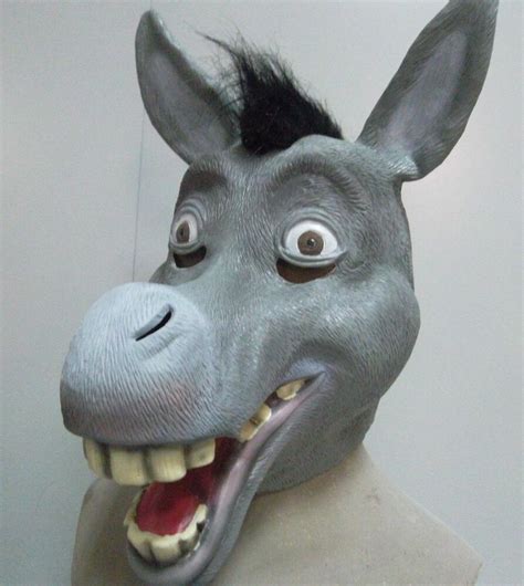 donkey mask latex fancy dress halloween costume full head animal