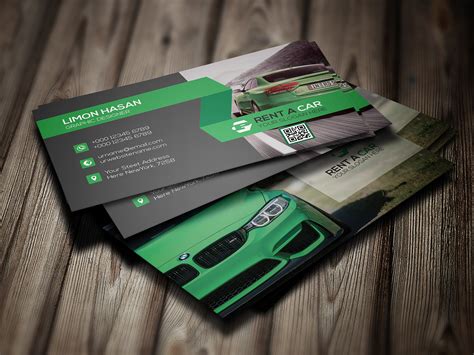 rent  car business card design  behance