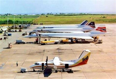 Three Concorde Planes Parked At Grantley Adams