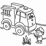 Pompier Camion Maternelle Feu Eteint sketch template
