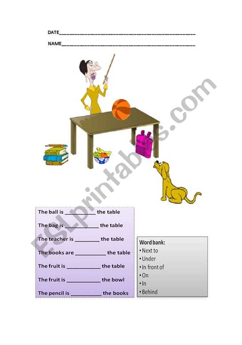 prepositions esl worksheet  laura
