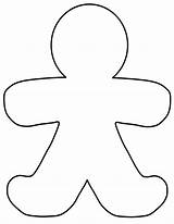 Coloring Outline Clipart Person Library Gingerbread sketch template