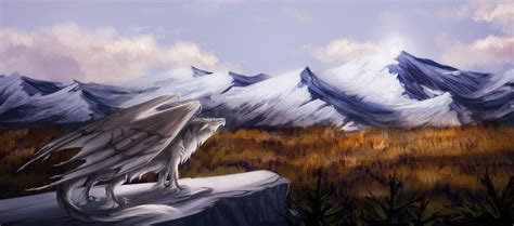 dragon feral landscape fantasy mountain art  wallpaperhd artist
