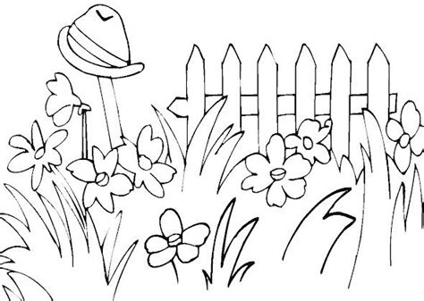 spring dibujo de jardin paginas  colorear paisajes dibujos