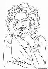 Winfrey Coloriage Oprah Celebrite sketch template