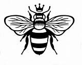 Bee Queen Drawing Sticker Vinyl Outline Honey Tattoo Logo Bees Crown Etsy Decal Silhouette Visit sketch template