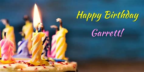 happy birthday garrett cake candels  cards
