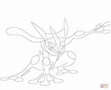 Greninja Ash Colorare Kolorowanki Kolorowanka Supercoloring Pokémon Dla Gx sketch template