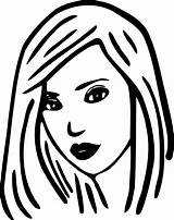 Girl Coloring Pages Easy Print Drawing Clip Face sketch template