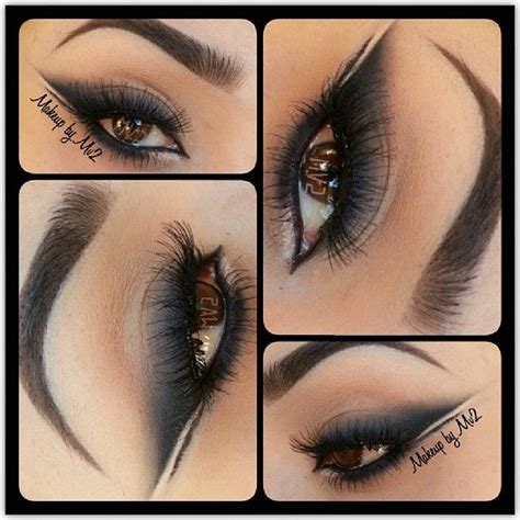 Beautiful Black Smokey Cat Eye Makeup Double Winged