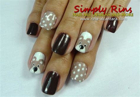 nail art teddy bear simply rins bears nails animal nails nail art