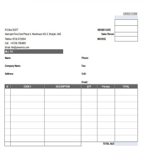 order form template photography order form purchase order form order