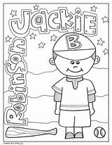 Coloring Robinson Jackie Pages Printable History Month Classroom Doodles Color Sheet Getcolorings Sheets Print sketch template