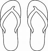 Flip Flops Coloring Pages Printable Clipart sketch template